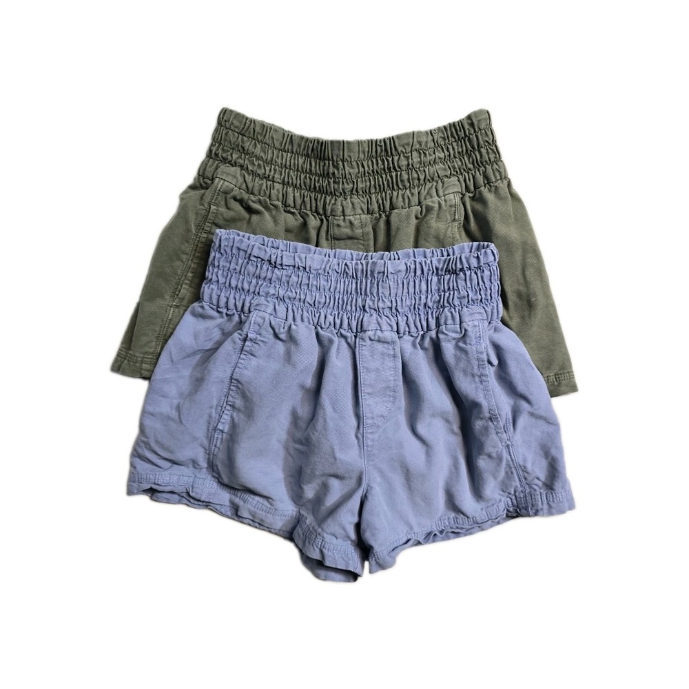 Aerie XS Babewatch High-Waisted Pull-On Shorts Monaco Blue Green Lot Of 2